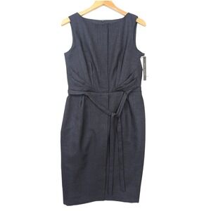 David‎ Meister Sheath Dress Womens 8 Navy Blue Sleeveless Business Minimalist